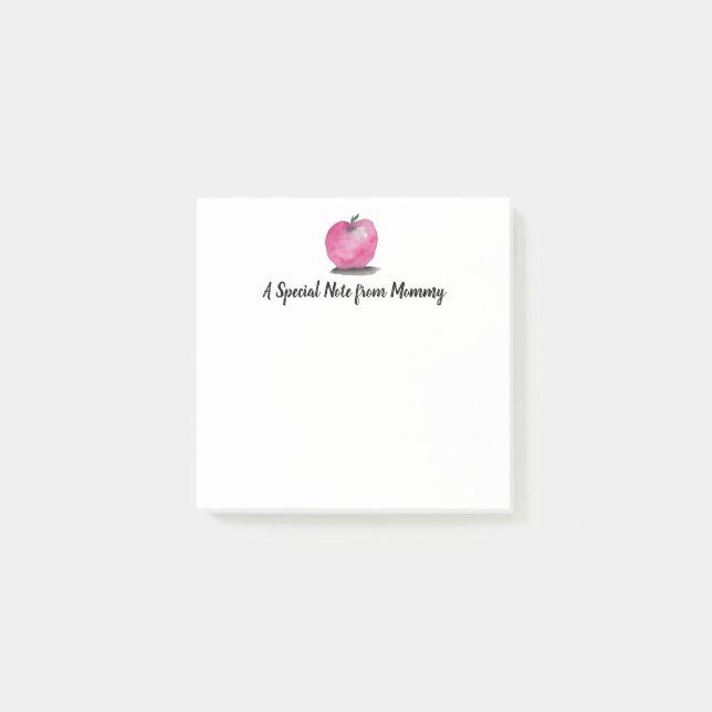 Post-it® Aquarelle de pomme personnalisée Un mot spécial Ma (Devant)