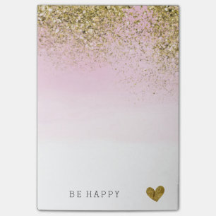Post-it® Aquarelle de rose de parties scintillantes de Faux