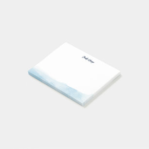 Post-it® Aquarelle de script bleu Ombre personnalisée