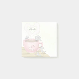 Post-it® Aquarelle de souris mignonne Jaune Personnalisée