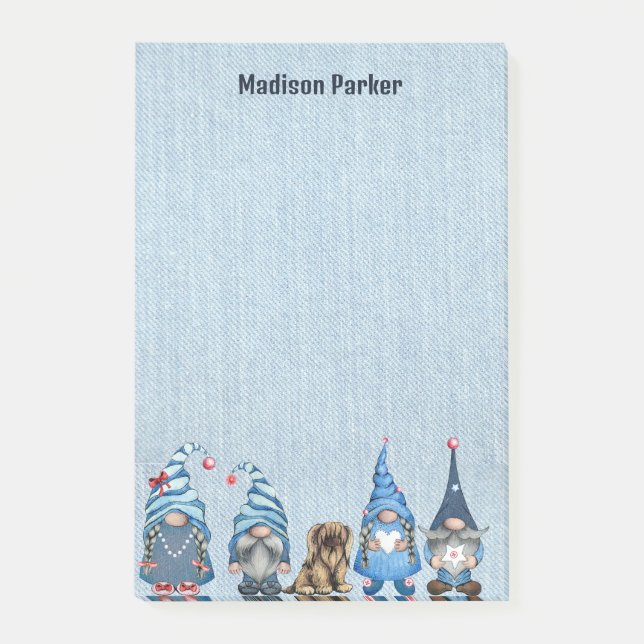 Post-it® Aquarelle Denim Gnomes (Devant)