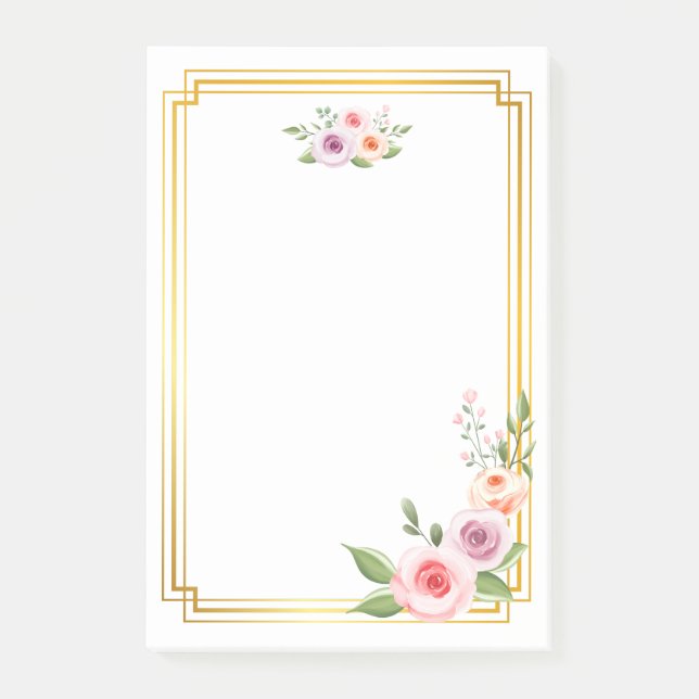 Post-it® Aquarelle et style de cadre or (Devant)