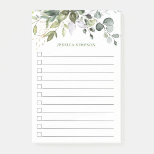 Post-it® Aquarelle Eucalyptus Liste des activités de verdur