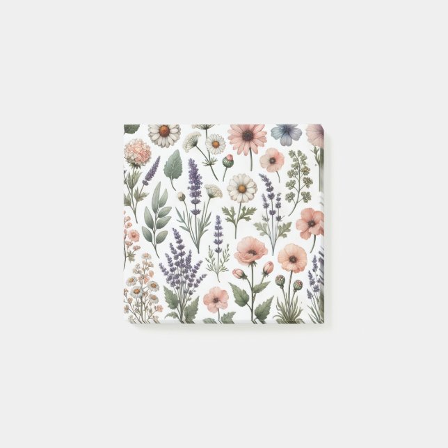 Post-it® Aquarelle Fleur Sauvage Parfaite pour le Printemps (Devant)