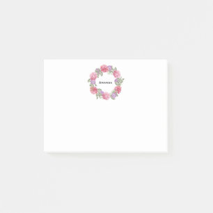 Post-it® Aquarelle Floral Wreath Personnalisée