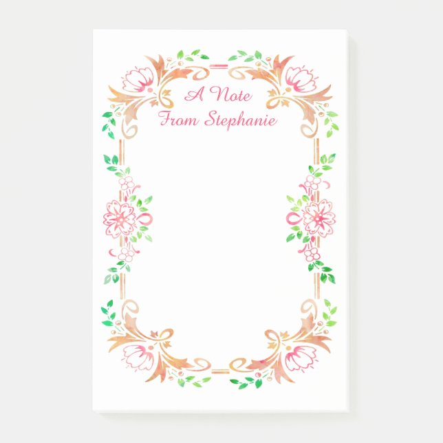 Post-it® Aquarelle florale chic (Devant)
