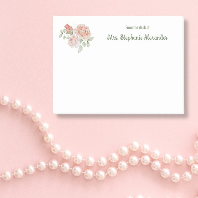 Post-it® Aquarelle Florale Design Du Bureau De Sticky (Créateur téléchargé)