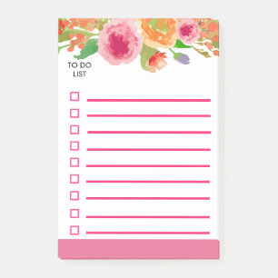 Post-it® Aquarelle florale pour faire la liste