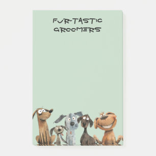 Post-it® Aquarelle Fou Chien Groomer Boutique Bleu