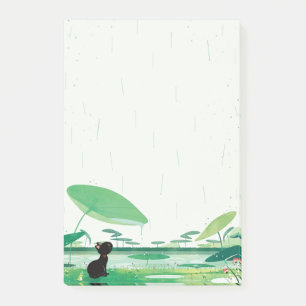Post-it® Aquarelle Grenouille de chat dans la pluie