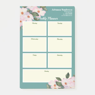 Post-it® Aquarelle hebdomadaire Planner Roses rose Ballerin