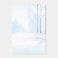Aquarelle Hiver Arbres nus Scène de neige