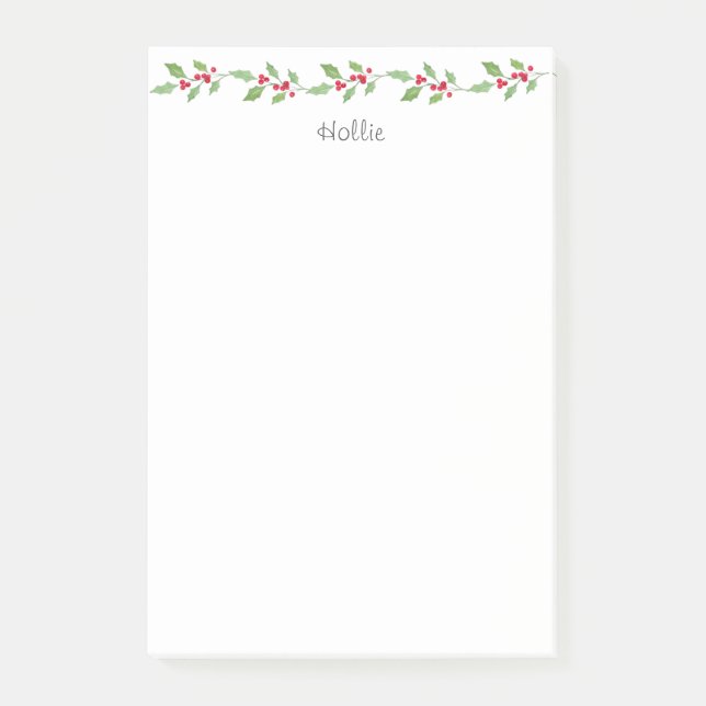 Post-it® Aquarelle Holly Garland (Devant)