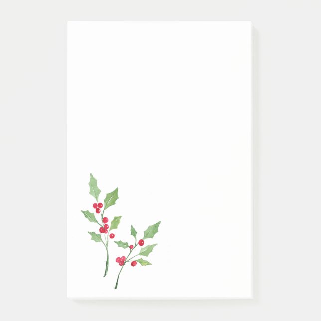 Post-it® Aquarelle Holly Sprigs (Devant)
