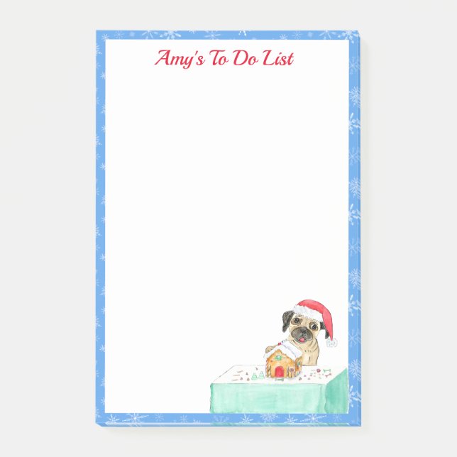 Post-it® Aquarelle Joyeux Noël Chien à faire (Devant)