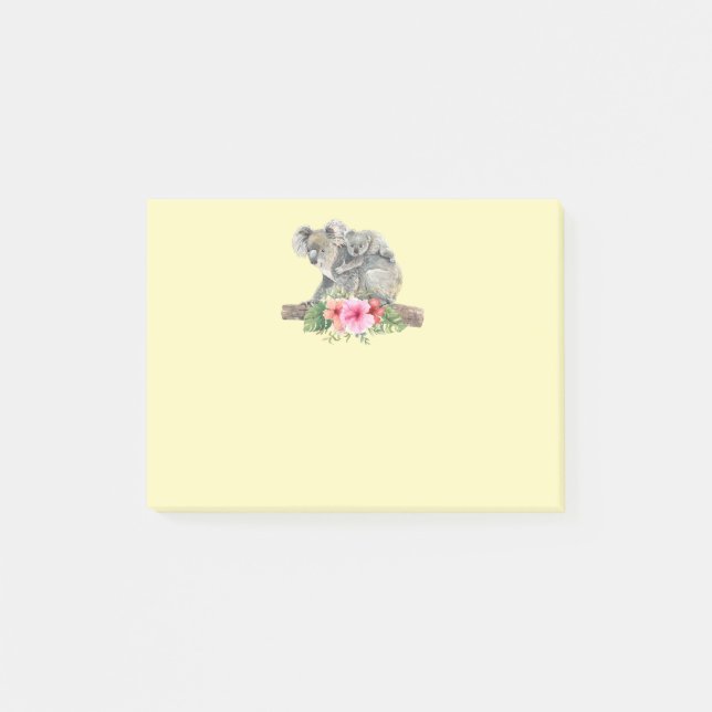 Post-it® Aquarelle Koala Oears mignonne maman & bébé (Devant)