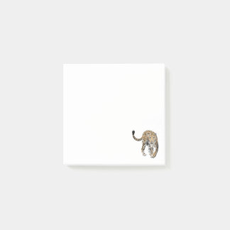 Post-it® aquarelle léopard jungle chat peint vert animal