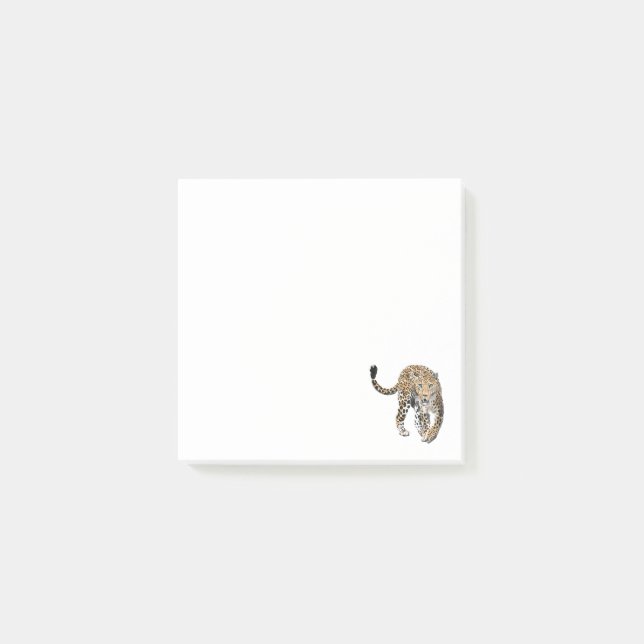 Post-it® aquarelle léopard jungle chat peint vert animal (Devant)