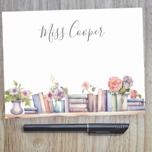 Post-it® Aquarelle Livres et Fleurs Professeur de bibliothé