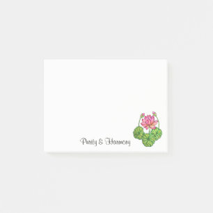 Post-it® Aquarelle Lotus rose avec Bureaux et Feuilles