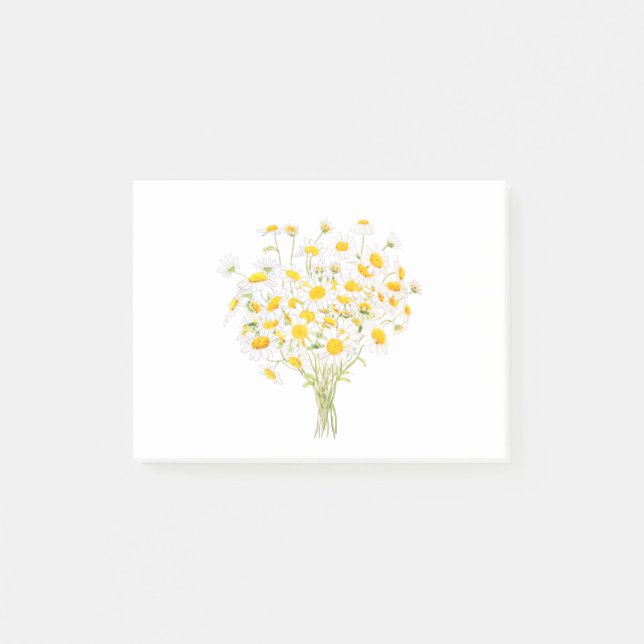 Post-it® aquarelle Margaret blanche et bouquet d'encre (Devant)