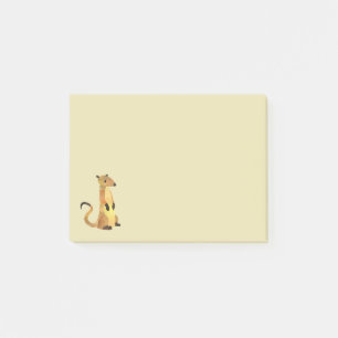 Post-it® Aquarelle Meerkat sur un Arrière - plan Tan