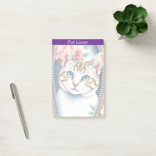 Post-it® Aquarelle mignonne Belle collection de chats tenda (Bureau)