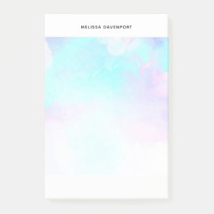 Post-it® Aquarelle moderne Abstraite Pastel bleu & violet