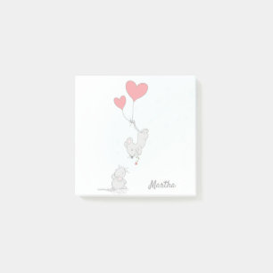 Post-it® Aquarelle moderne de souris bleu mou