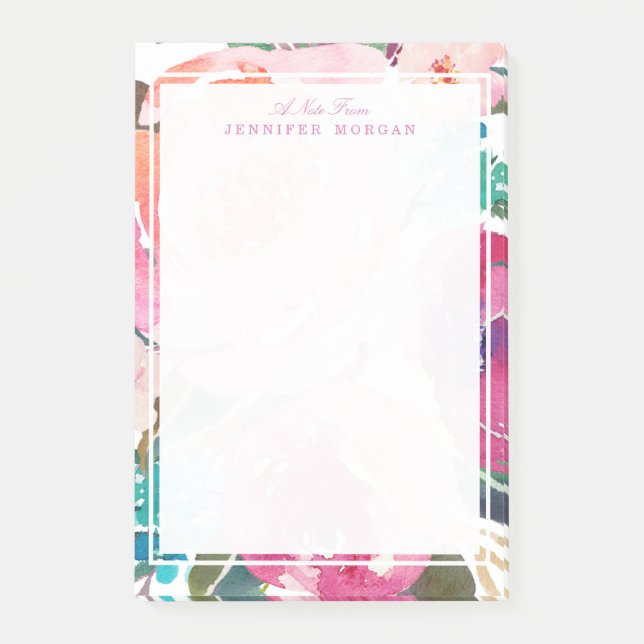 Post-it® Aquarelle moderne Fleurs de jardin botanique (Devant)