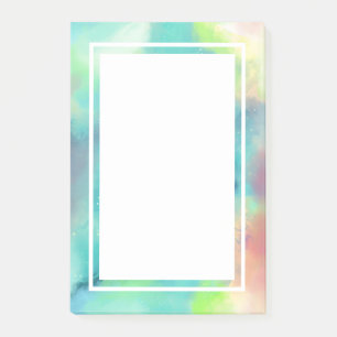 Post-it® Aquarelle moderne Green & Red Space Nebula