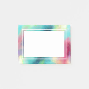 Post-it® Aquarelle moderne Green & Red Space Nebula