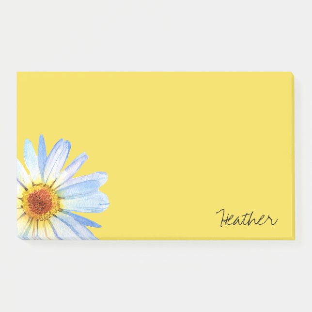 Post-it® Aquarelle moderne Jaune Blanc Faisée Personnaliser (Devant)