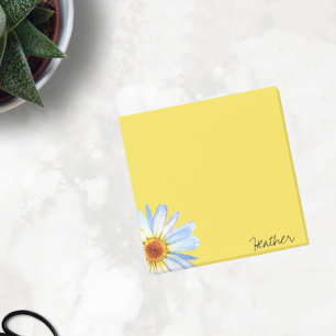 Post-it® Aquarelle moderne Jaune Blanc Faisée Personnaliser
