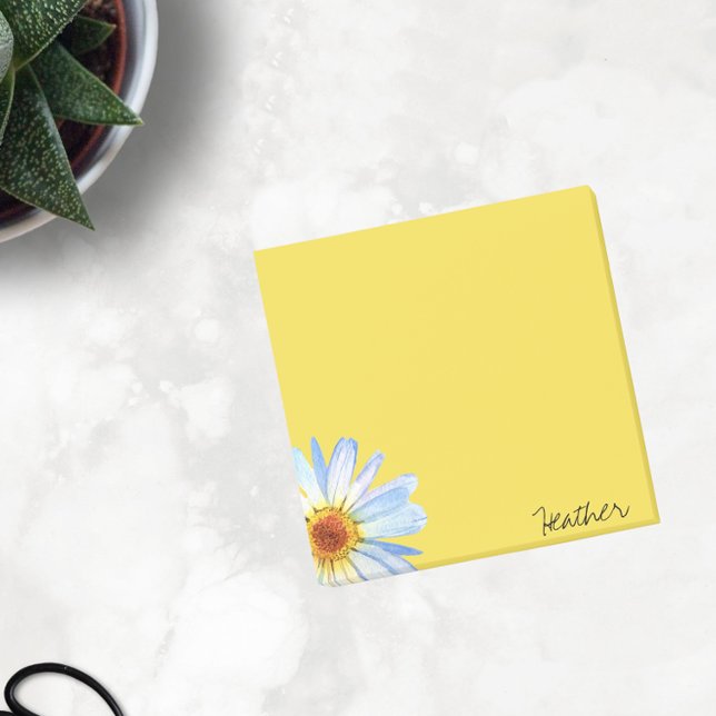 Post-it® Aquarelle moderne Jaune Blanc Faisée Personnaliser (Créateur téléchargé)