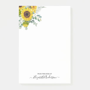 Post-it® Aquarelle moderne personnalisée Yellow Sunflower P