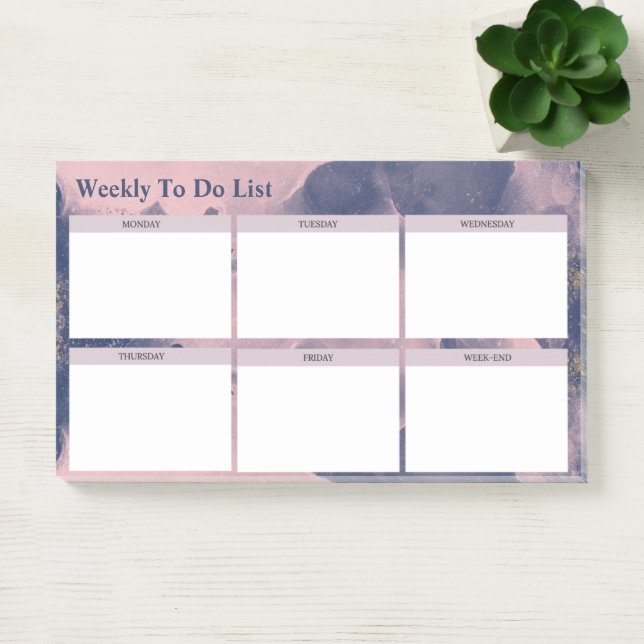 Post-it® Aquarelle Moderne Weekly To Do List (Bureau)