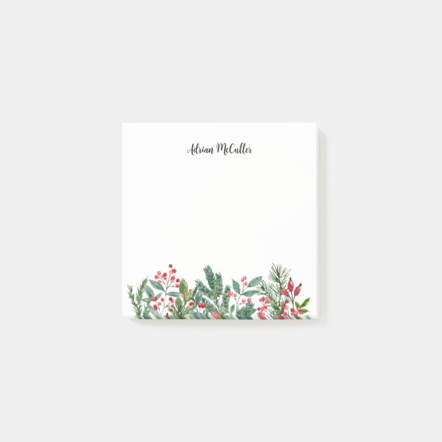 Post-it® Aquarelle Motif de Noël Post-it Notes (Devant)