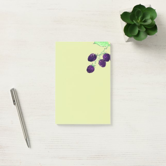 Post-it® Aquarelle Mûre Violette Botanique (Bureau)