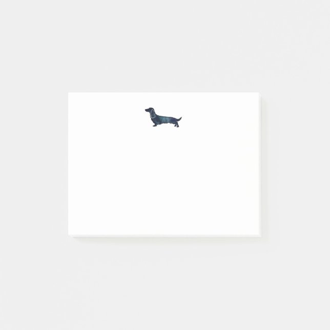 Post-it® Aquarelle noire longue hailée Dachshund (Devant)