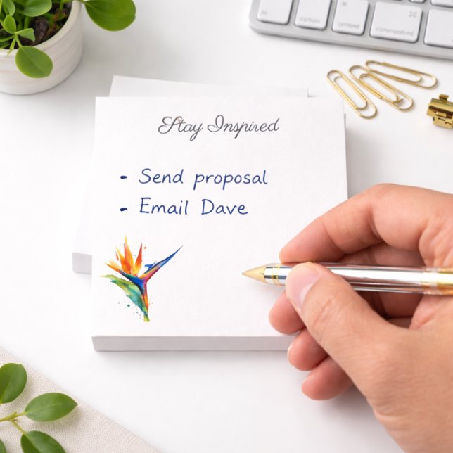 Post-it® Aquarelle Oiseau de Paradis, sur mesure (Créateur téléchargé)