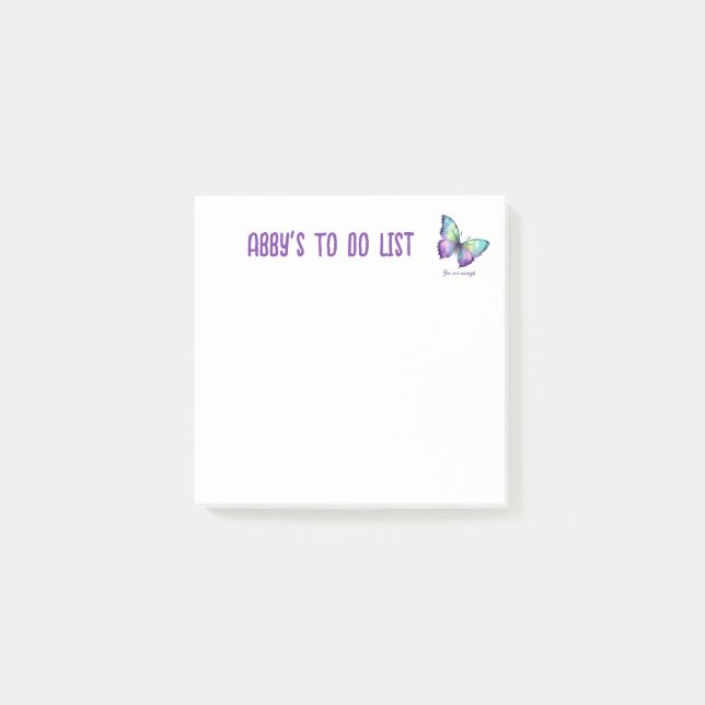 Post-it® Aquarelle Papillon Vous êtes assez Rappel (Devant)