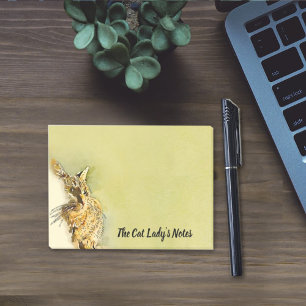 Post-it® Aquarelle personnalisée Tabby Chat Coeur rose Nez