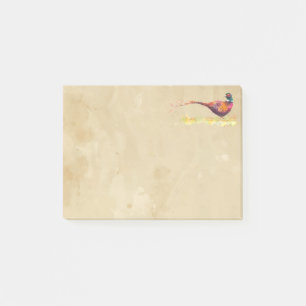 Post-it® Aquarelle Pheasant Jeu Oiseau Faune Nature Art