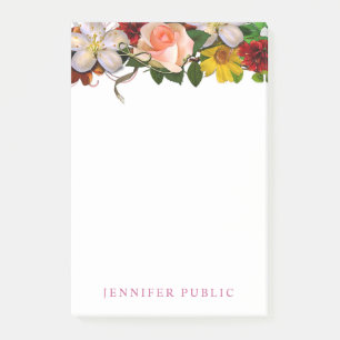 Post-it® Aquarelle populaire Floral Modèle Fleurs Roses