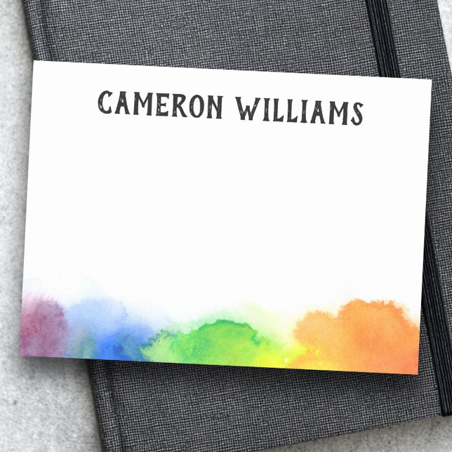 Post-it® Aquarelle Rainbow frontière de peinture ajouter no (Rainbow watercolor paint border add name artists post-it notes)