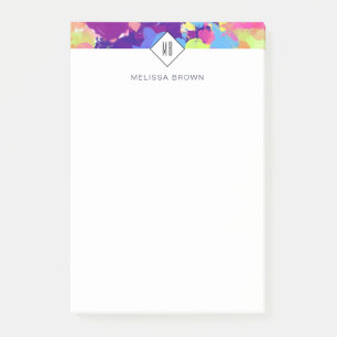 Post-it® Aquarelle rayures colorées Abstrait pourpre