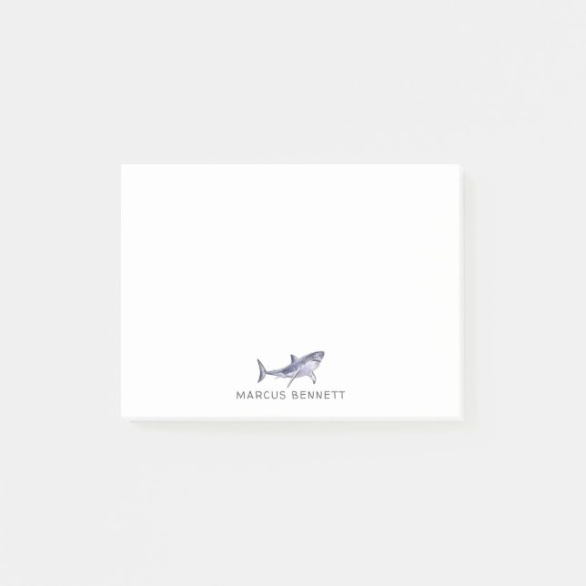 Post-it® Aquarelle requin Post personnalisé Notes (Devant)