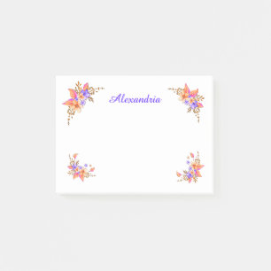 Post-it® Aquarelle rose du jardin floral Personnaliser