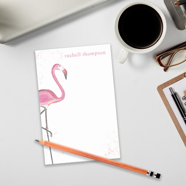 Post-it® Aquarelle rose Flamant rose Simple Design Chic (Créateur téléchargé)